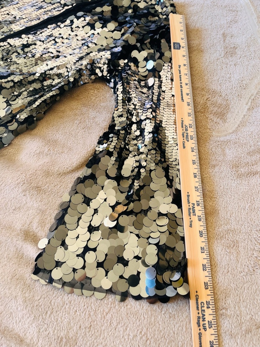 Abercrombie Paillette Bell Long Sleeve Duster Black Silver Sequin One Size NWT - Picture 5 of 8